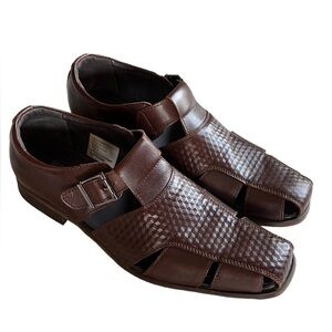 La Milano Patina Collection Men’s Casual Caged Brown Leather Sandals. Size 9.